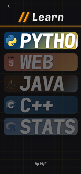 Language selection screen